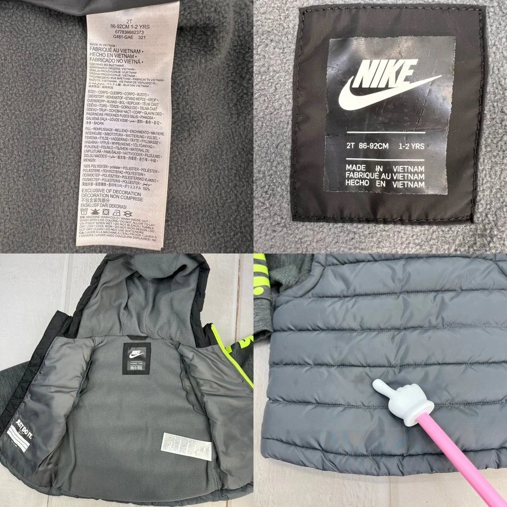 Nike Little Boys' 2Fer Full Zip Puffer Jacket SIZE 2T‎